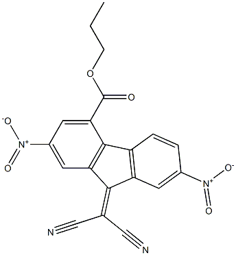 propyl 9-(dicyanomethylidene)-2,7-dinitro-9H-fluorene-4-carboxylate Struktur