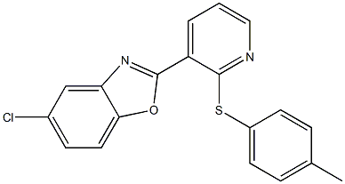 5-chloro-2-{2-[(4-methylphenyl)sulfanyl]-3-pyridinyl}-1,3-benzoxazole Struktur