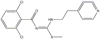 methyl N-(2,6-dichlorobenzoyl)-{[2-(4-pyridyl)ethyl]amino}methanimidothioate Struktur