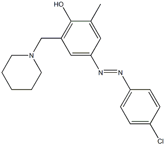 4-[2-(4-chlorophenyl)diaz-1-enyl]-2-methyl-6-(piperidinomethyl)phenol Struktur