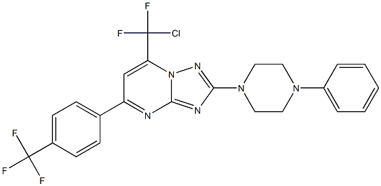 7-[chloro(difluoro)methyl]-2-(4-phenylpiperazino)-5-[4-(trifluoromethyl)phenyl][1,2,4]triazolo[1,5-a]pyrimidine Struktur