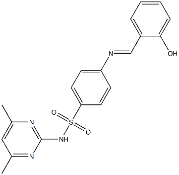 N1-(4,6-dimethylpyrimidin-2-yl)-4-[(2-hydroxybenzylidene)amino]benzene-1-sulfonamide Struktur