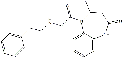 4-methyl-5-[2-(phenethylamino)acetyl]-1,3,4,5-tetrahydro-2H-1,5-benzodiazepin-2-one Struktur