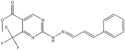 methyl 2-[2-(3-phenylprop-2-enylidene)hydrazino]-4-(trifluoromethyl)pyrimidine-5-carboxylate Struktur