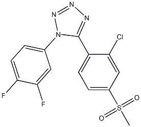 5-[2-chloro-4-(methylsulfonyl)phenyl]-1-(3,4-difluorophenyl)-1H-1,2,3,4-tetraazole Struktur