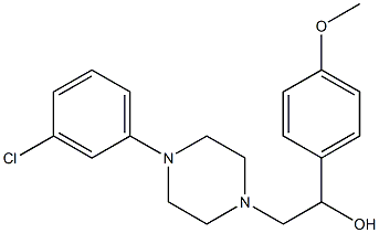 2-[4-(3-chlorophenyl)piperazino]-1-(4-methoxyphenyl)-1-ethanol Struktur