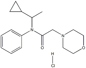 N-(1-cyclopropylethyl)-2-morpholino-N-phenylacetamide hydrachloride Struktur