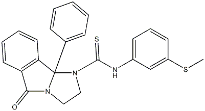 N1-[3-(methylthio)phenyl]-5-oxo-9b-phenyl-2,3,5,9b-tetrahydro-1H-imidazo[2,1-a]isoindole-1-carbothioamide Struktur