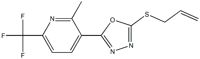 2-(allylthio)-5-[2-methyl-6-(trifluoromethyl)-3-pyridyl]-1,3,4-oxadiazole Struktur