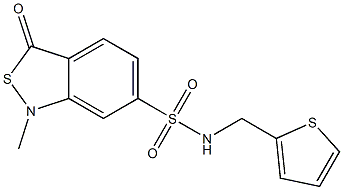 N6-(2-thienylmethyl)-1-methyl-3-oxo-1,3-dihydrobenzo[c]isothiazole-6-sulfonamide Struktur