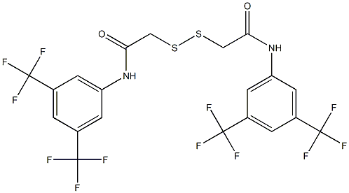 2-({2-[3,5-bis(trifluoromethyl)anilino]-2-oxoethyl}dithio)-N-[3,5-bis(trifluoromethyl)phenyl]acetamide Struktur