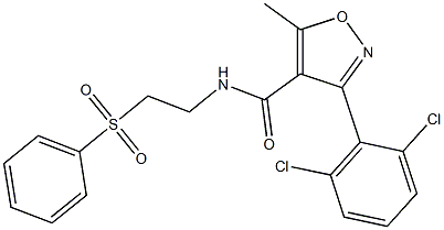 N4-[2-(phenylsulfonyl)ethyl]-3-(2,6-dichlorophenyl)-5-methylisoxazole-4-carboxamide Struktur