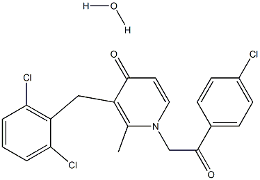 1-[2-(4-chlorophenyl)-2-oxoethyl]-3-(2,6-dichlorobenzyl)-2-methyl-4(1H)-pyridinonemonohydrate Struktur