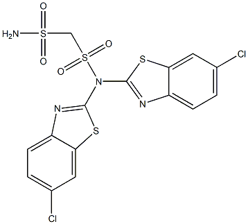 N,N-di(6-chloro-1,3-benzothiazol-2-yl)methanedisulfonamide Struktur