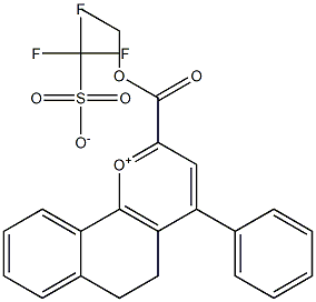 Ethyl 5,6-dihydro-4-phenylbenzo[h]chromenylium carboxylate,trifluoromethanesulphonate Struktur