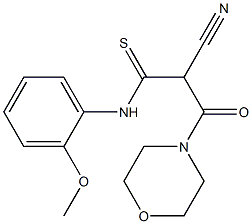 N1-(2-methoxyphenyl)-2-cyano-3-morpholino-3-oxopropanethioamide Struktur