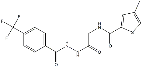 N2-(2-oxo-2-{2-[4-(trifluoromethyl)benzoyl]hydrazino}ethyl)-4-methylthiophene-2-carboxamide Struktur