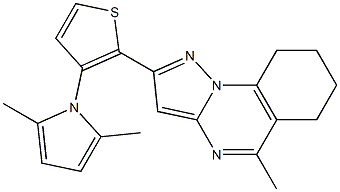 2-[3-(2,5-dimethyl-1H-pyrrol-1-yl)-2-thienyl]-5-methyl-6,7,8,9-tetrahydropyrazolo[1,5-a]quinazoline Struktur