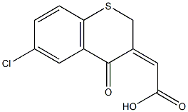 2-[6-chloro-4-oxo-2H-thiochromen-3(4H)-yliden]acetic acid Struktur