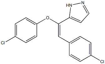 5-[1-(4-chlorophenoxy)-2-(4-chlorophenyl)vinyl]-1H-pyrazole Struktur