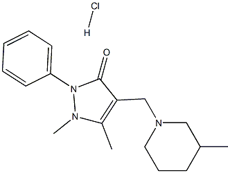 1,5-dimethyl-4-[(3-methylpiperidino)methyl]-2-phenyl-2,3-dihydro-1H-pyrazol-3-one hydrochloride Struktur