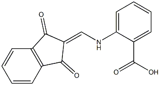 2-{[(1,3-dioxo-1,3-dihydro-2H-inden-2-yliden)methyl]amino}benzenecarboxylic acid Struktur