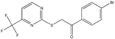 1-(4-bromophenyl)-2-{[4-(trifluoromethyl)pyrimidin-2-yl]thio}ethan-1-one Struktur