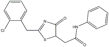 N1-phenyl-2-[2-(2-chlorobenzyl)-4-oxo-4,5-dihydro-1,3-thiazol-5-yl]acetamide Struktur