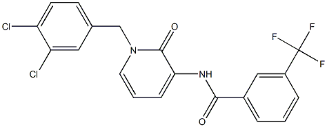 N-[1-(3,4-dichlorobenzyl)-2-oxo-1,2-dihydro-3-pyridinyl]-3-(trifluoromethyl)benzenecarboxamide Struktur