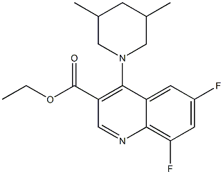 ethyl 4-(3,5-dimethylpiperidino)-6,8-difluoroquinoline-3-carboxylate Struktur