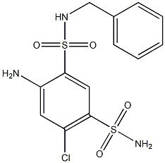 N3-benzyl-4-amino-6-chlorobenzene-1,3-disulfonamide Struktur