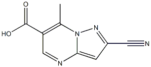 2-cyano-7-methylpyrazolo[1,5-a]pyrimidine-6-carboxylic acid Struktur