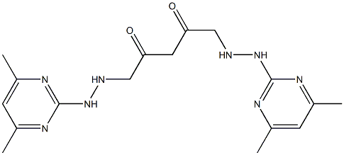 1,5-di[2-(4,6-dimethylpyrimidin-2-yl)hydrazino]pentane-2,4-dione Struktur