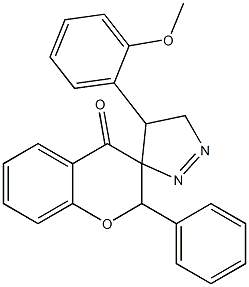 4',5'-dihydro-4'-(2-methoxyphenyl)-2-phenyl-spiro[2H-1-benzopyran-3(4H),3'-[3H]pyrazol]-4-one Struktur