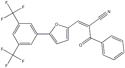 2-benzoyl-3-{5-[3,5-di(trifluoromethyl)phenyl]-2-furyl}acrylonitrile Struktur