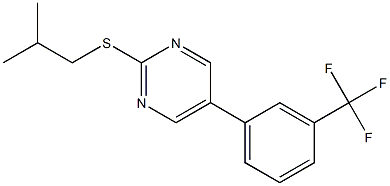 2-(isobutylsulfanyl)-5-[3-(trifluoromethyl)phenyl]pyrimidine Struktur