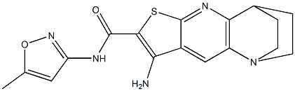 5-amino-N-(5-methyl-3-isoxazolyl)-7-thia-1,9-diazatetracyclo[9.2.2.0~2,10~.0~4,8~]pentadeca-2(10),3,5,8-tetraene-6-carboxamide Struktur