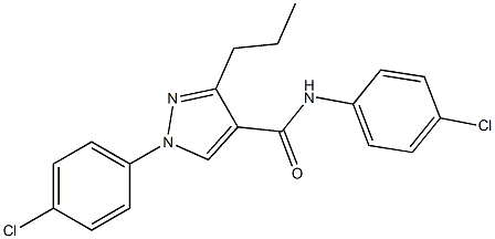 N4,1-di(4-chlorophenyl)-3-propyl-1H-pyrazole-4-carboxamide Struktur