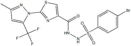 4-bromo-N'-({2-[3-methyl-5-(trifluoromethyl)-1H-pyrazol-1-yl]-1,3-thiazol-4-yl}carbonyl)benzenesulfonohydrazide Struktur