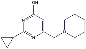 2-cyclopropyl-6-(piperidinomethyl)-4-pyrimidinol Struktur