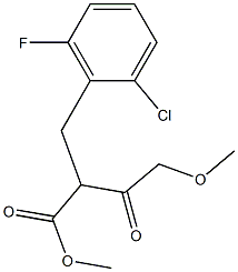 Methyl 2-(2-chloro-6-fluorobenzyl)-4-methoxyacetoacetate Struktur