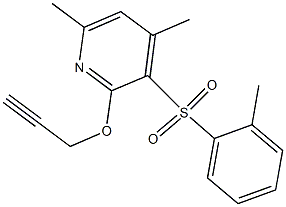 4,6-dimethyl-3-[(2-methylphenyl)sulfonyl]-2-(2-propynyloxy)pyridine Struktur