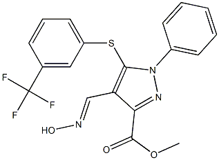 methyl 4-[(hydroxyimino)methyl]-1-phenyl-5-{[3-(trifluoromethyl)phenyl]sulfanyl}-1H-pyrazole-3-carboxylate Struktur