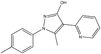 5-methyl-1-(4-methylphenyl)-4-(2-pyridinyl)-1H-pyrazol-3-ol Struktur