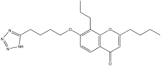 2-butyl-8-propyl-7-[4-(1H-1,2,3,4-tetraazol-5-yl)butoxy]-4H-chromen-4-one Struktur