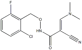 N-[(2-chloro-6-fluorobenzyl)oxy]-2-cyano-3-(dimethylamino)acrylamide Struktur