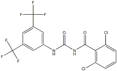 N-(2,6-dichlorobenzoyl)-N'-[3,5-di(trifluoromethyl)phenyl]urea Struktur