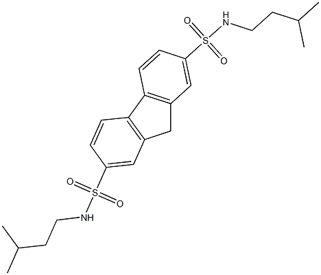 N2,N7-diisopentyl-9H-2,7-fluorenedisulfonamide Struktur