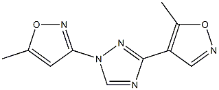 5-methyl-3-[3-(5-methylisoxazol-4-yl)-1H-1,2,4-triazol-1-yl]isoxazole Struktur