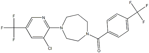 {4-[3-chloro-5-(trifluoromethyl)-2-pyridyl]-1,4-diazepan-1-yl}[4-(trifluoromethyl)phenyl]methanone Struktur